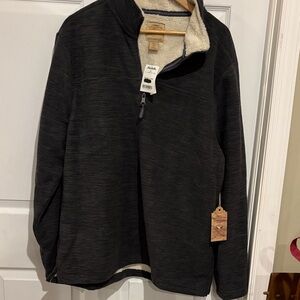 Men's Sherpa-Lined Quarter Zip Pullover - Black Heather